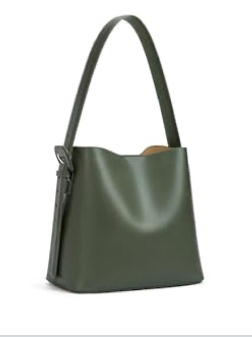 Olive Green Leather Tote Shoulder Bag